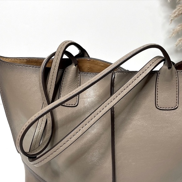 NEW Frye Lucy Leather Grey Tote Bag - Picture 6 of 7
